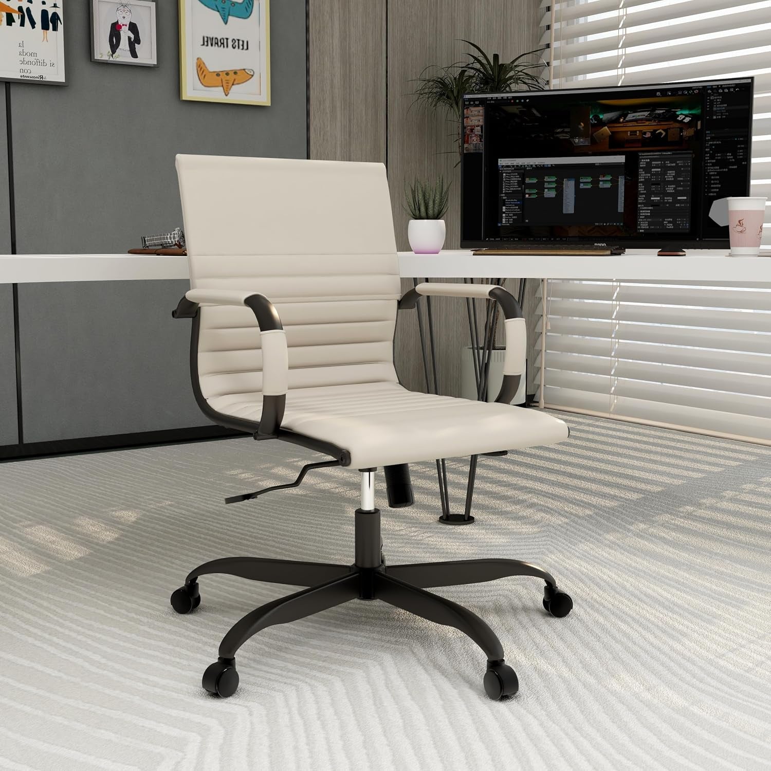 Ergonomic Leather Office Chair With Adjustable Tilt And Swivel Comfort