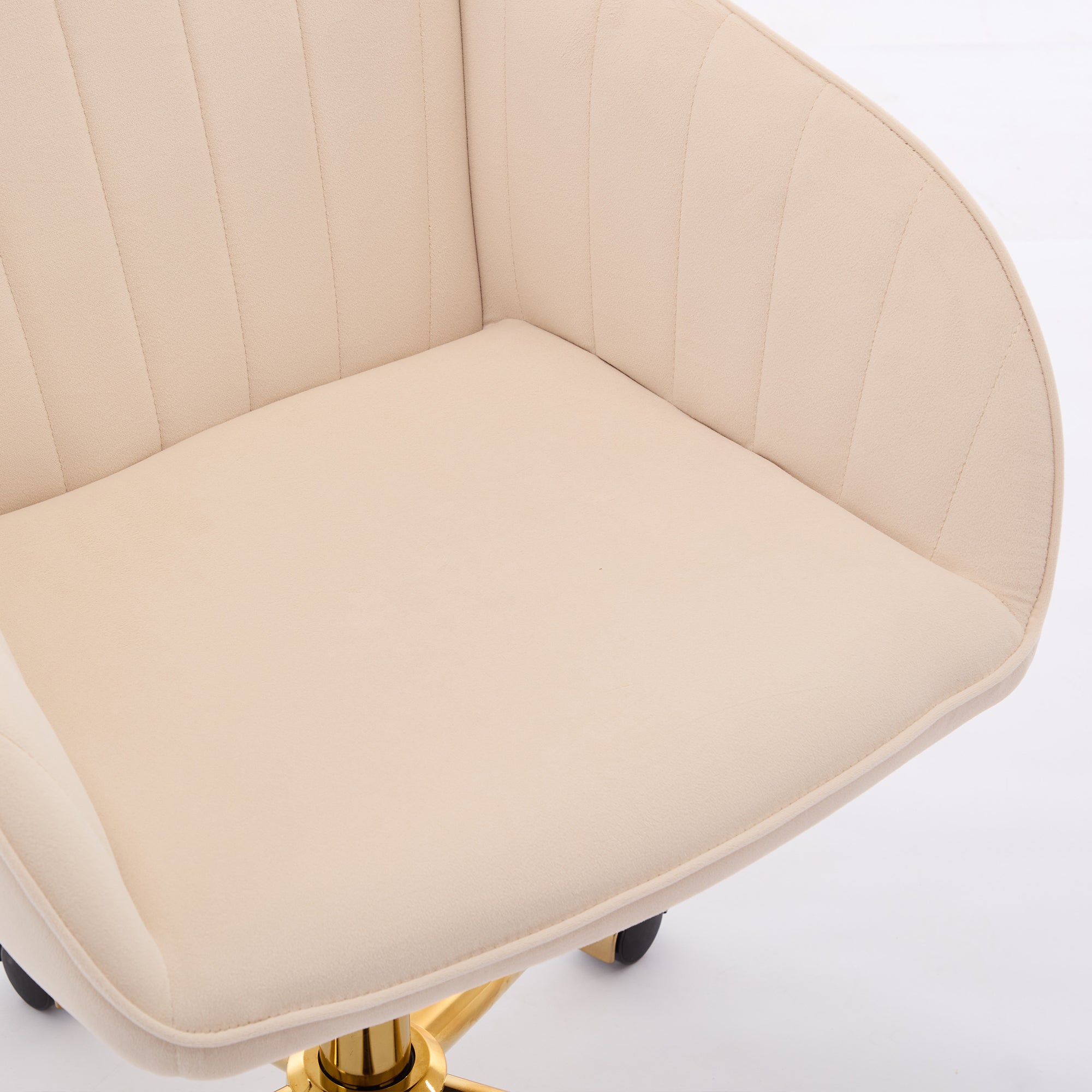 TY khaki velvet ergonomic office chair – view 7