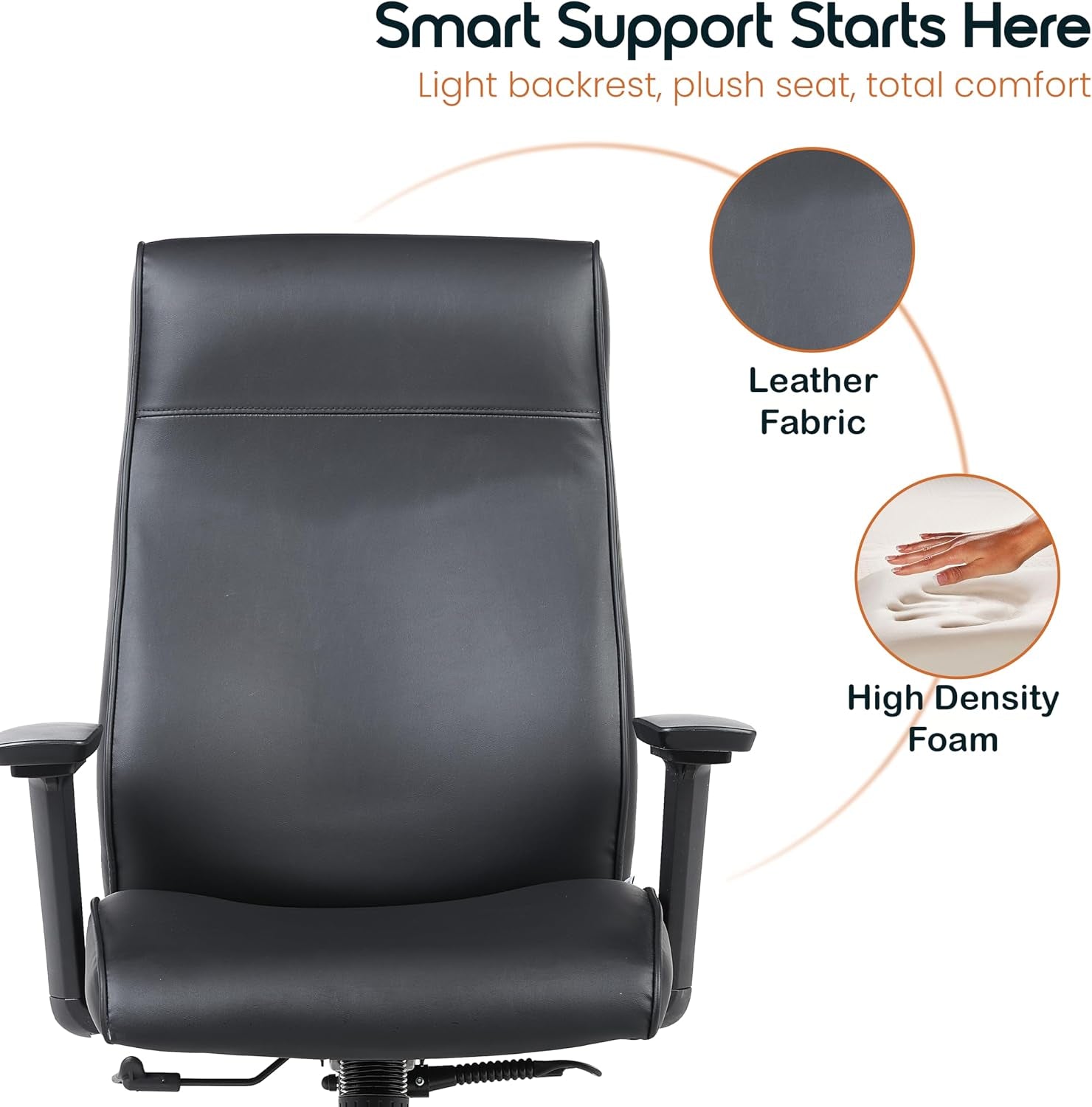 Maxwell Ergonomic Leather Executive Office Chair With Adjustable Height
