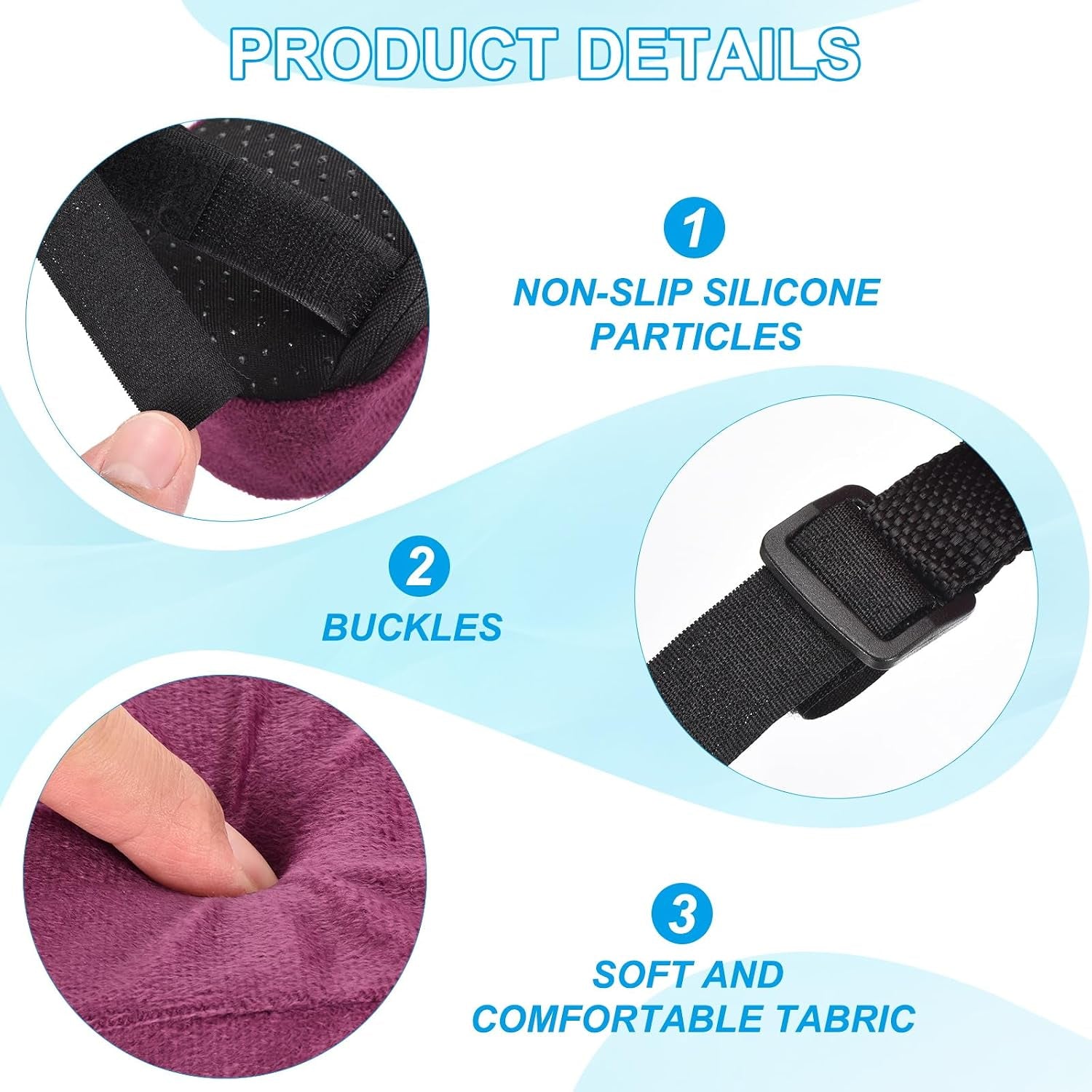 PATIKIL Office Chair Arm Pads, 2 Pcs Office Chair Arm Cover Soft Office Chair Armrest Pads Memory Foam Cotton Removable Washable for Desk Computer Gaming, Purple
