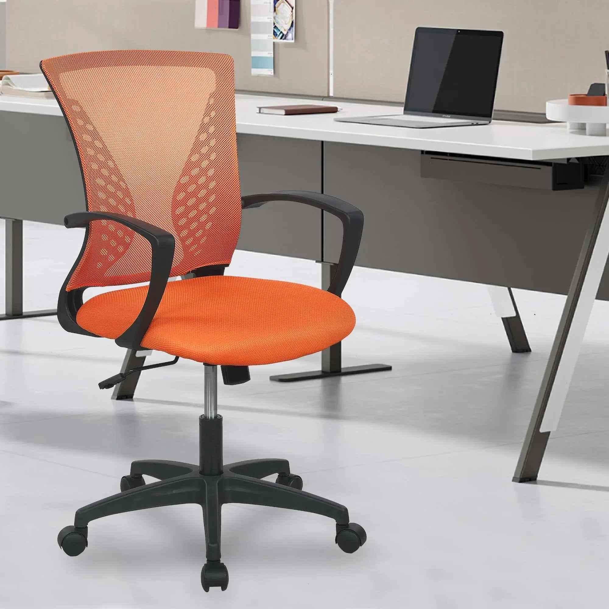 Paylesshere Ergonomic Office Chair, Lumbar Support, Adjustable Height with Armrests for Adults(Orange)