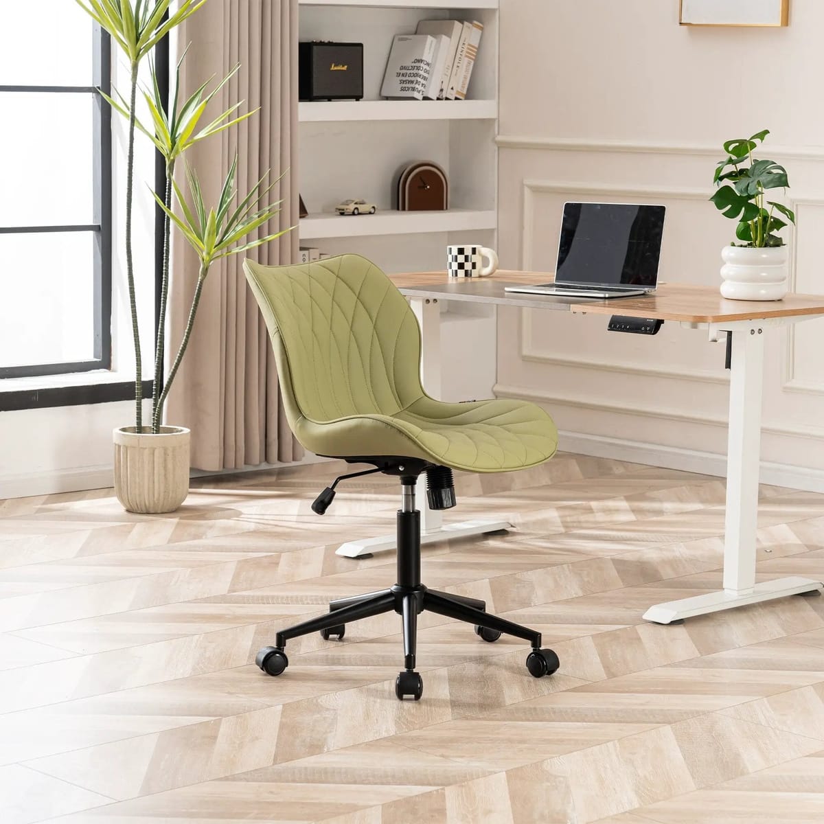 Swivel Armless Desk Chair Office Chairs Makeup Vanity Chair