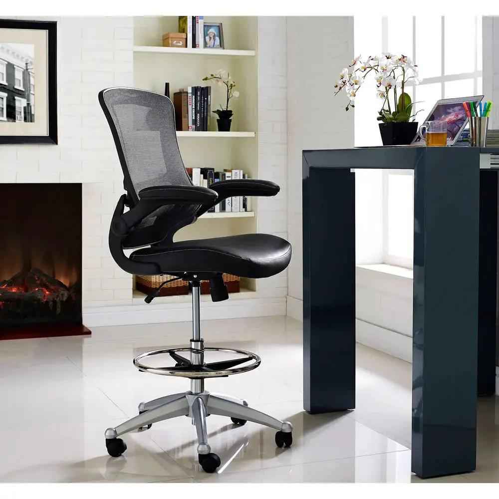 Drafting Chair with Lumbar Support and Breathable Mesh Back