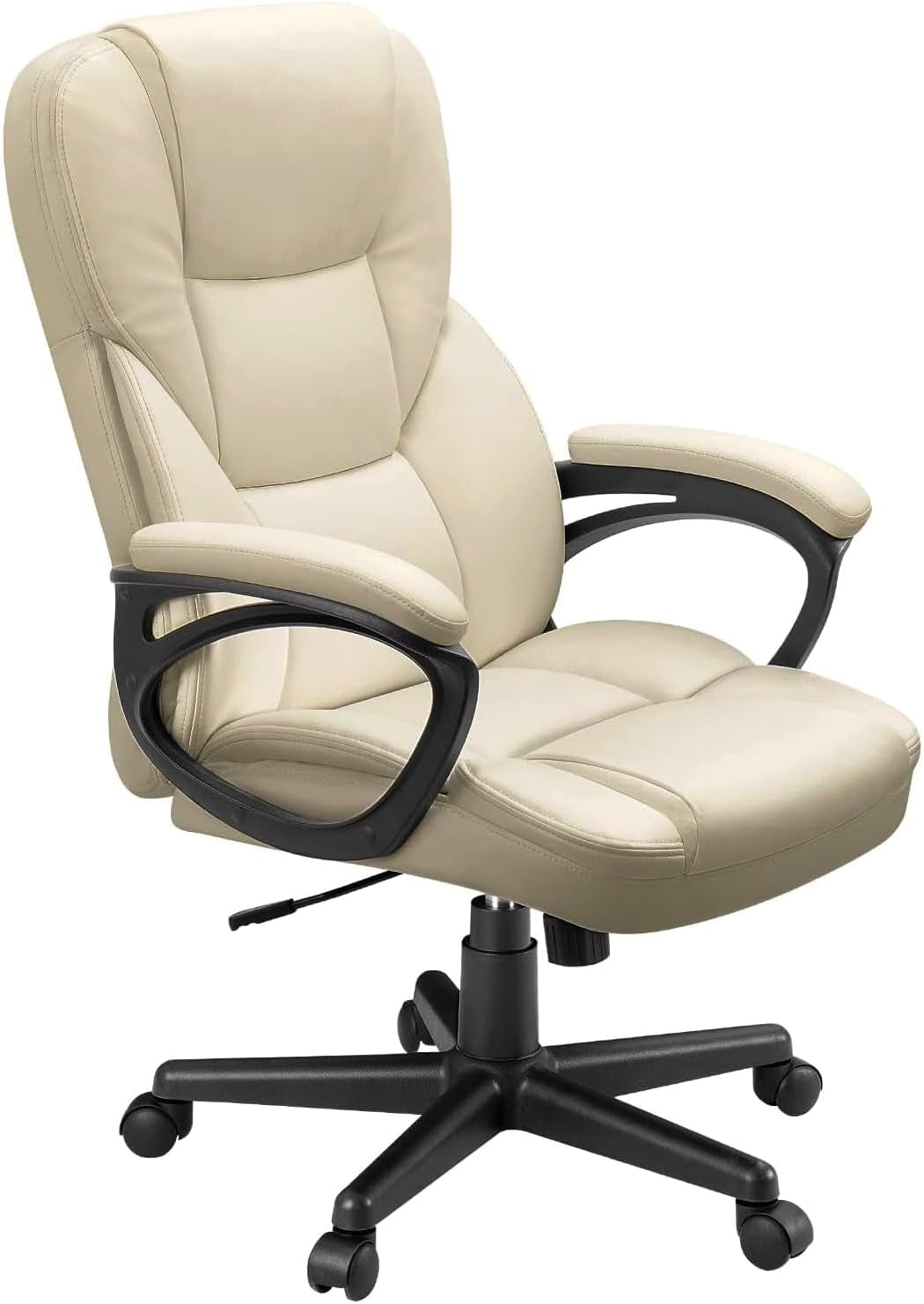 Furmax Office Executive Chair High Back Adjustable Managerial Home Desk Chair, Swivel Computer PU Leather Chair with Lumbar Support (1, Black)