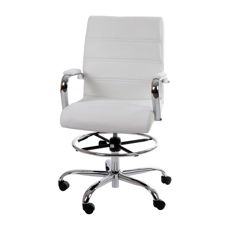 Adjuto Ergonomic Upholstered Mid-Back Swivel Office Chair with Foot Ring