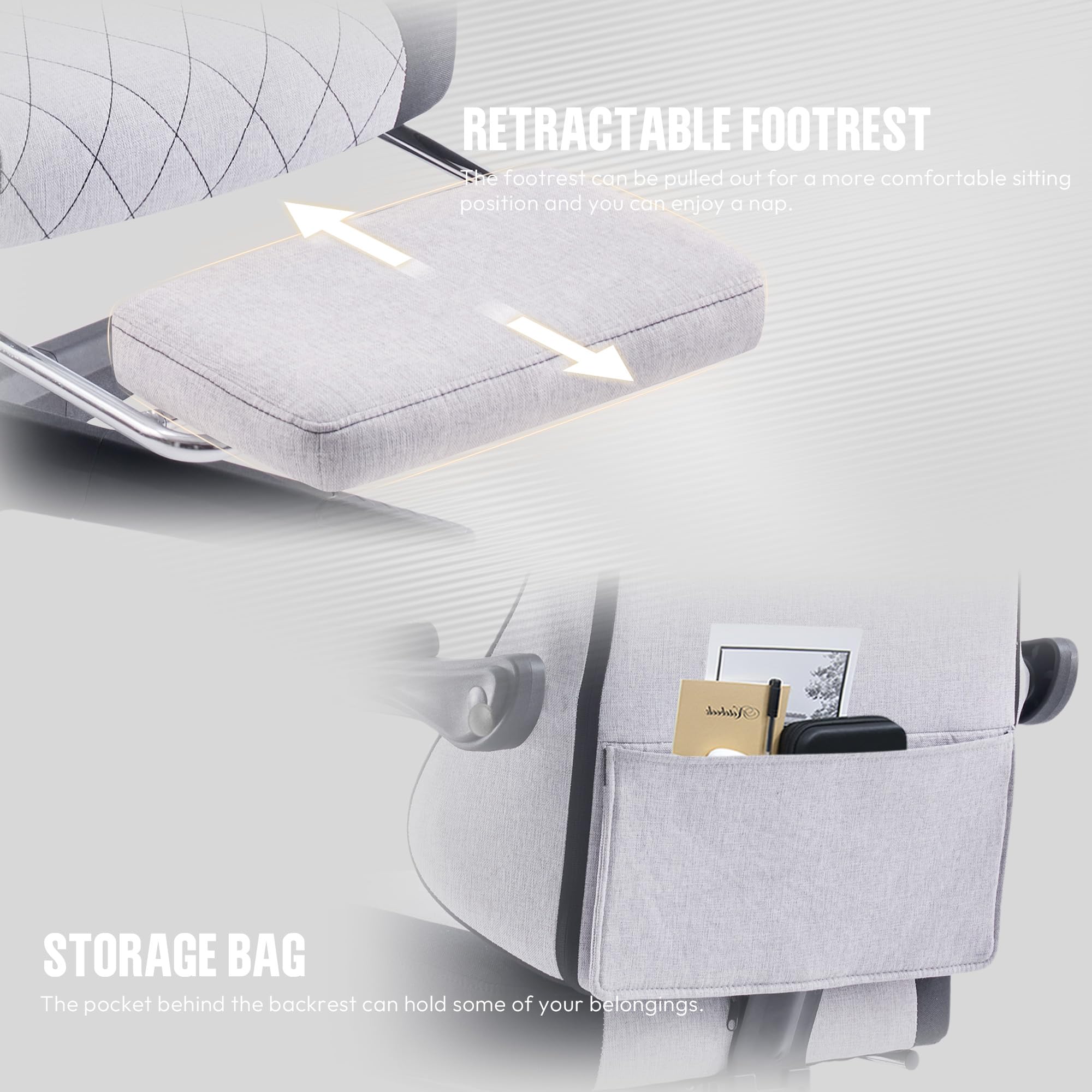 Dowinx Gaming Chair with Pocket Spring Cushion, High Back Ergonomic 360° Swivel Chair for Office Gaming, Massage Lumbar Support with Footrest for Adults, 300LBS Capacity, Beige for Office Gaming Platinum-Level Office Chairs