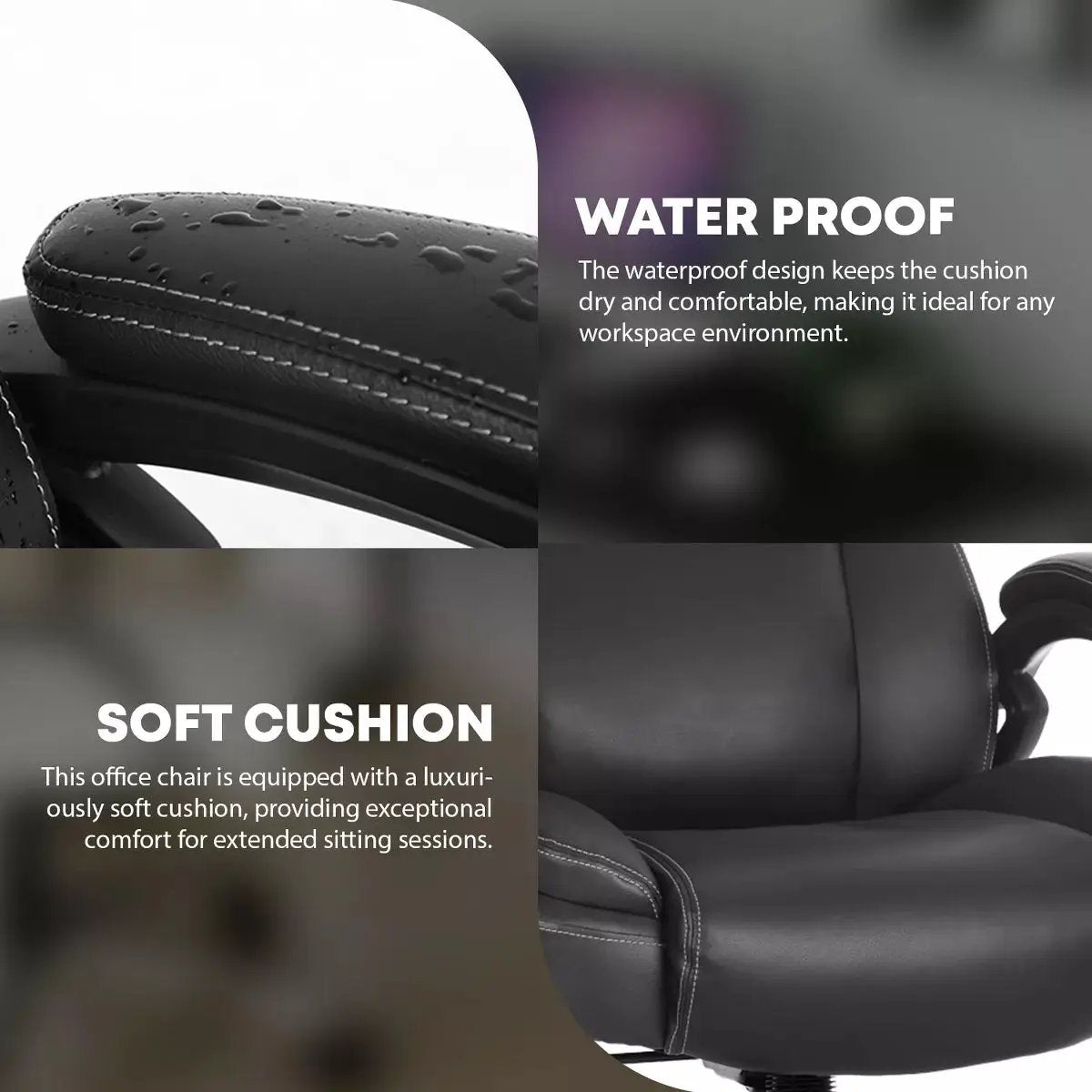 FDW Big and Tall Office Chair for Maximum Comfort 400Lbs Wide Seat Computer Chair Heavy Duty Construction, Black
