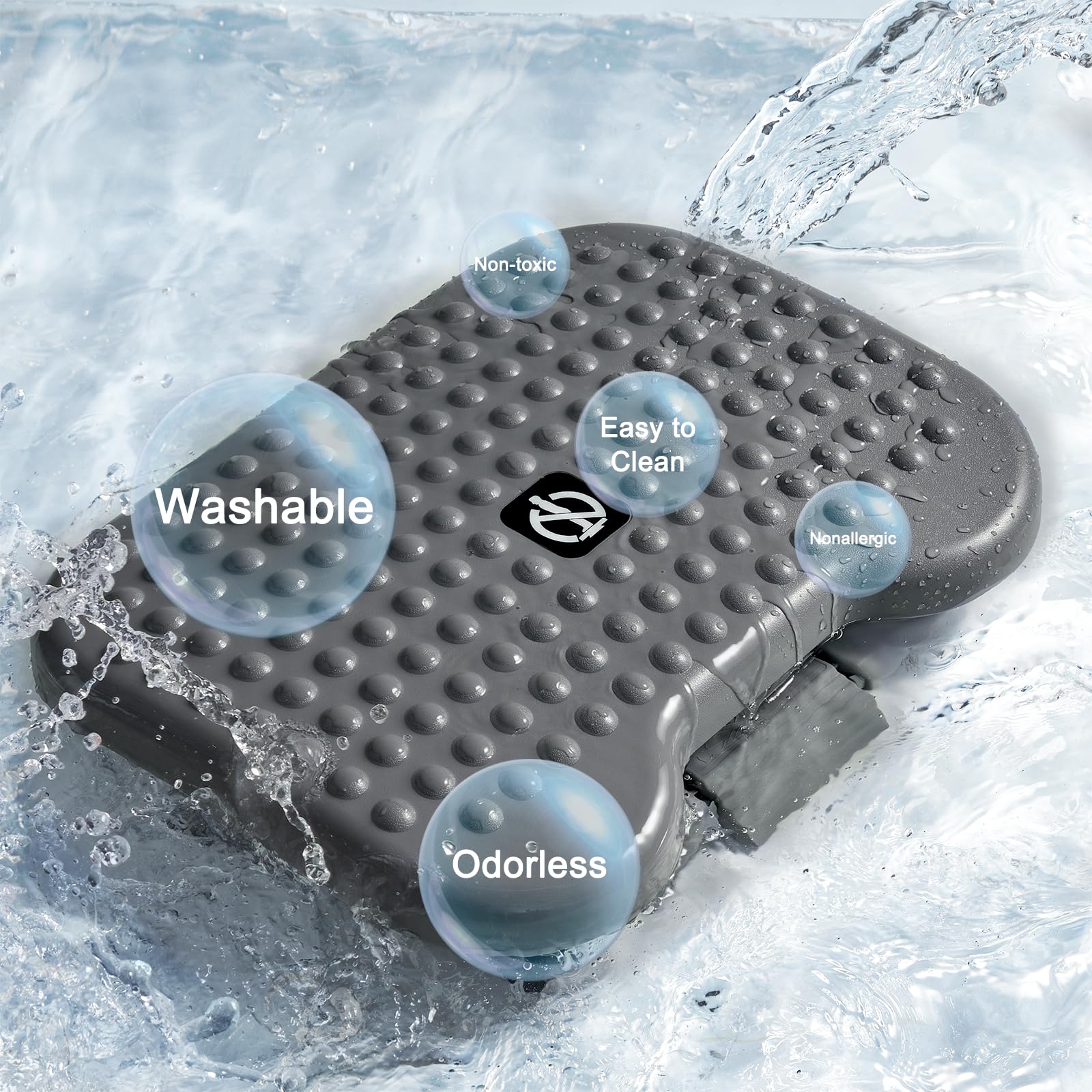 Adjustable Desk Footrest, Foot Rest for Under Desk at Work with Massage, Adjustable Foot Stool with 3 Height Position & 30 Degree Tilt Angle Adjustment for Home, Office