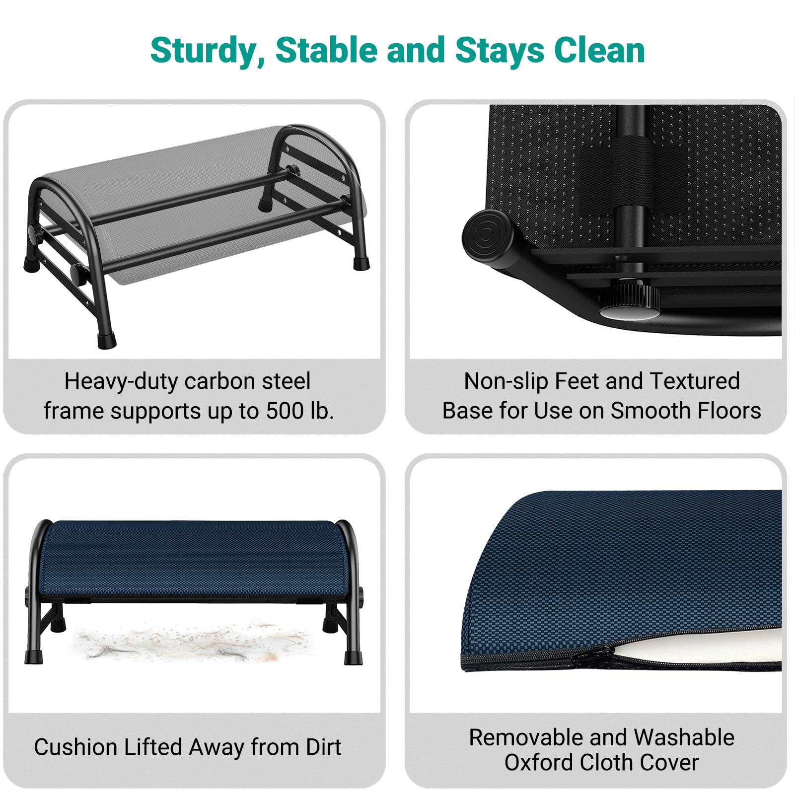 Adjustable Under Desk Foot Rest Ergonomic Memory Foam