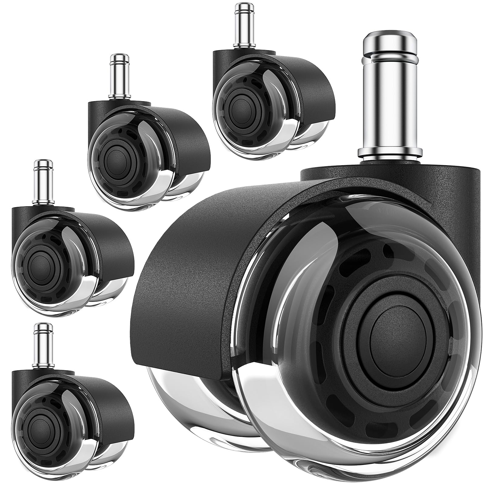 MaxGear 2 Inch Chair Wheels, Rolling Casters, Universal Fit Set Of 5