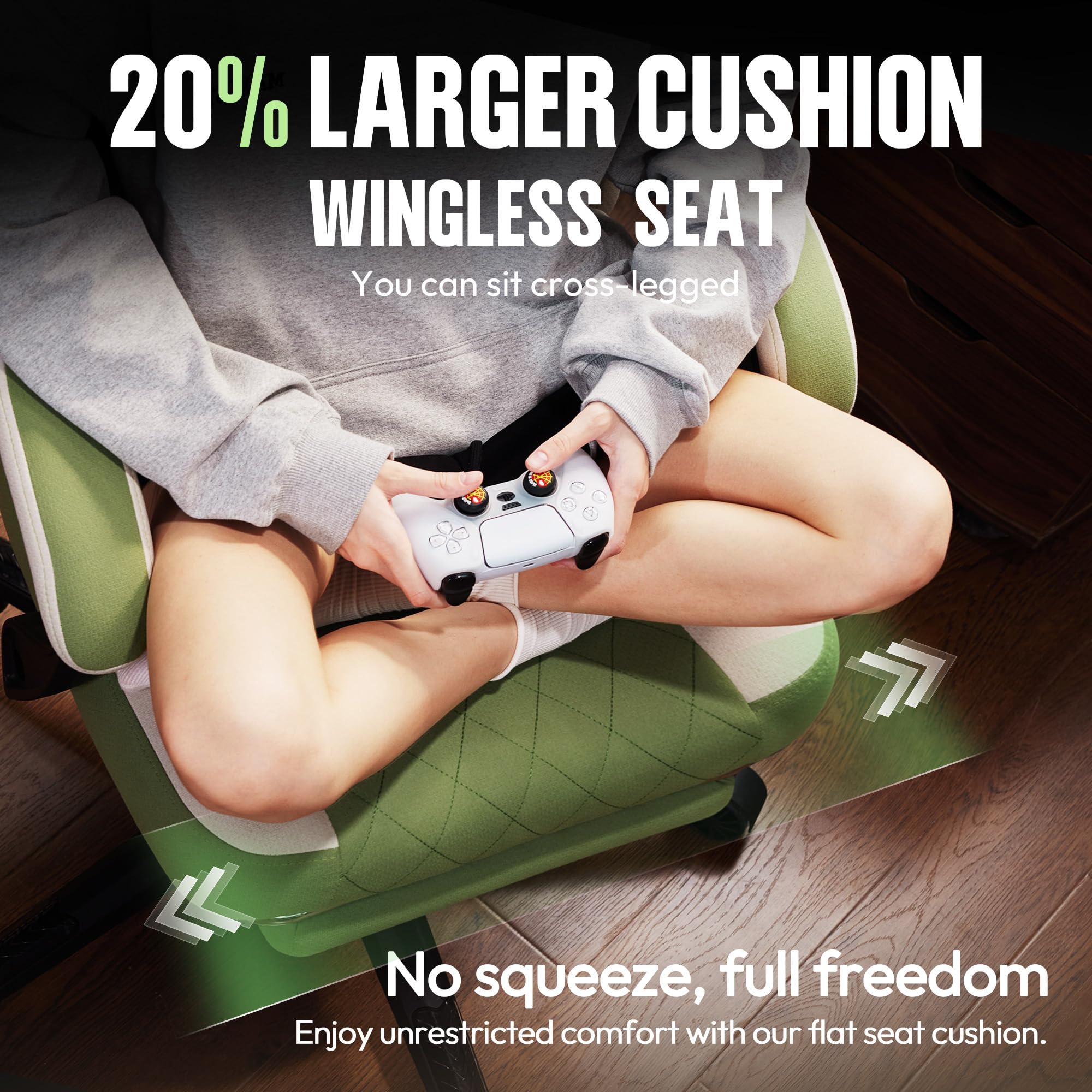 Dowinx High Back Ergonomic Gaming Chair with Massage and Footrest, Beige