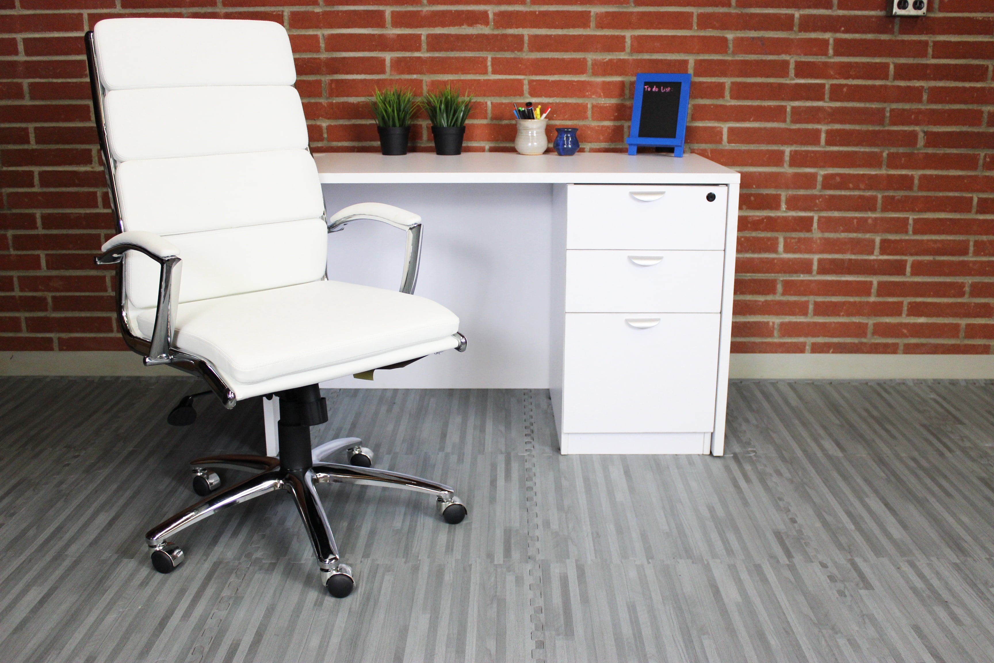 Boss Office Products Executive Caressoftplus Chair with Metal Chrome Finish