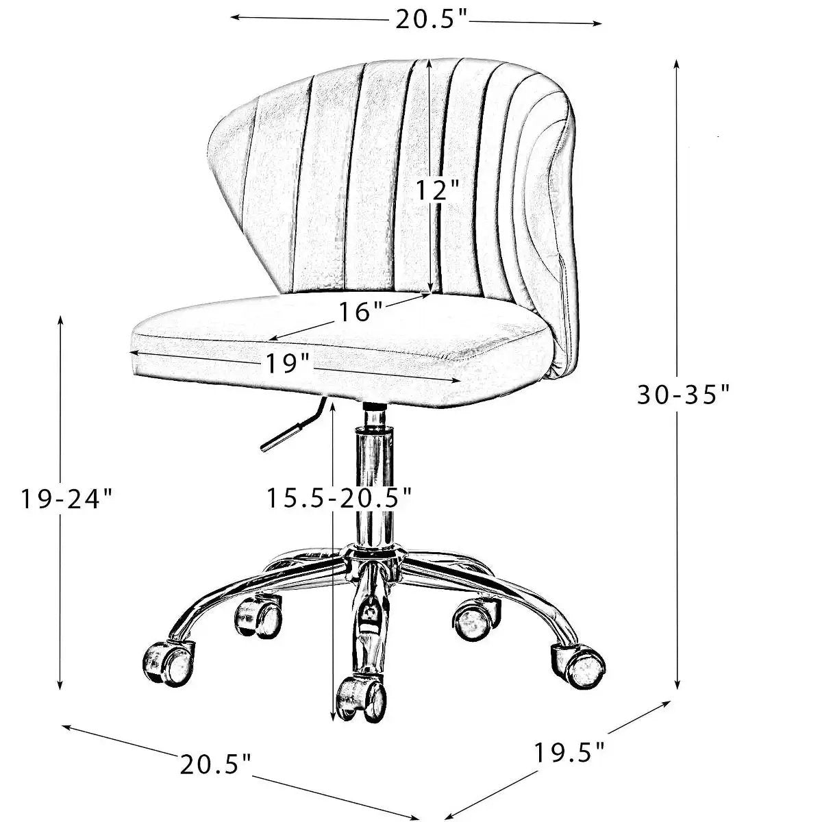 Ilia Comtemperary Swivel Office Chair with Channel Tufted Back | Karat Home