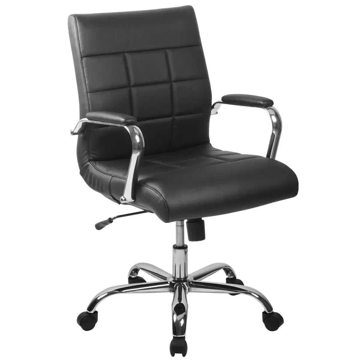 Flash  Mid-Back Vinyl Executive Swivel Office Chair with Chrome Base and Arms