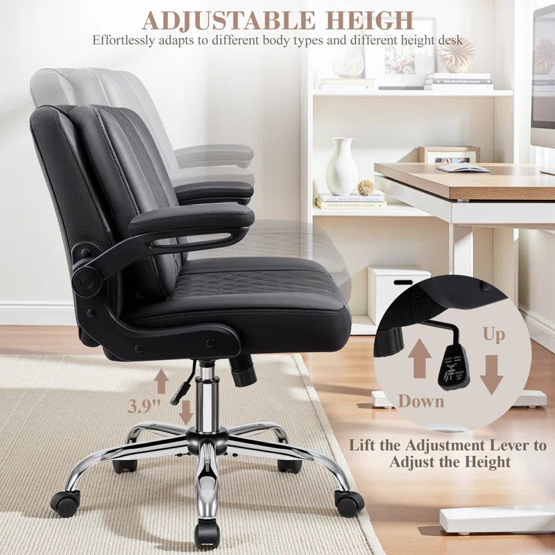 Big and Tall Office Chair 400Lbs, Adjustable Lumbar Support Executive Office Chair