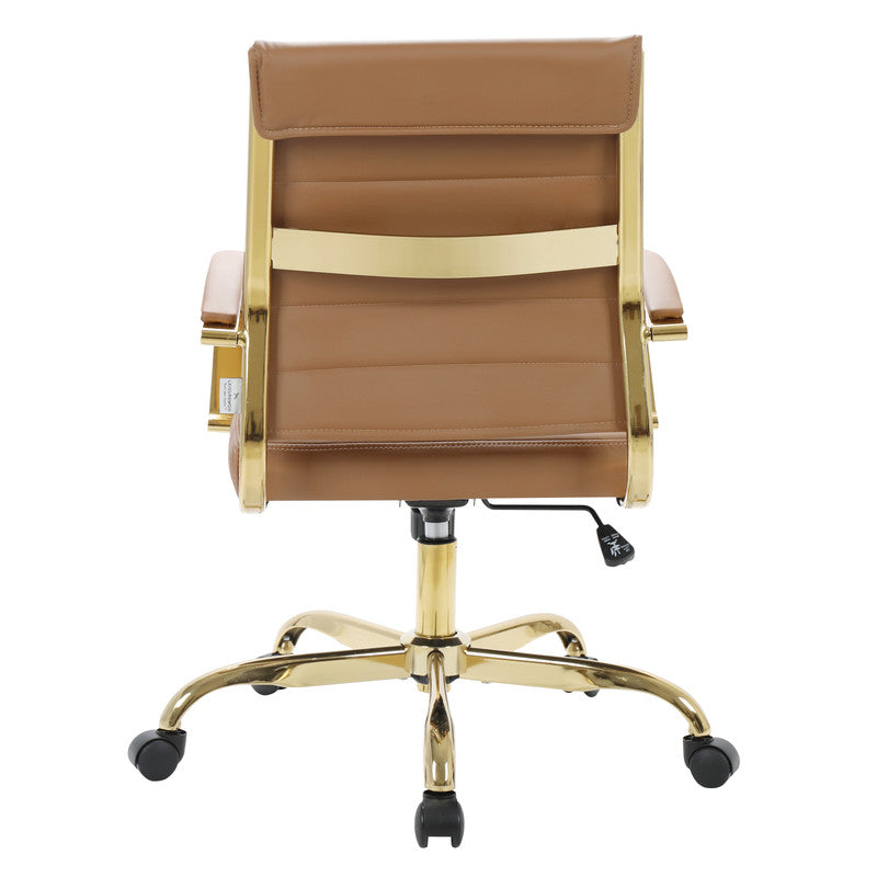 Brown leather office chairs, set of 4 – view 9