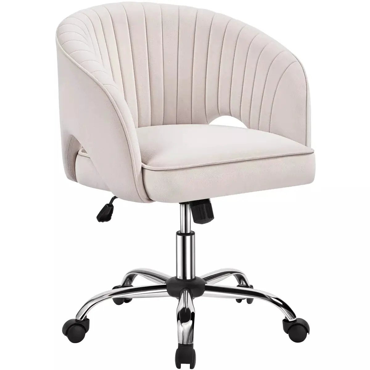 Yaheetech Rolling Office Chair Armchair with Tufted Barrel