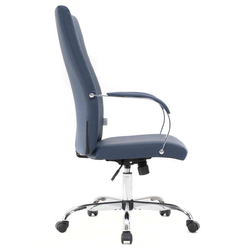 20 PCS Sonora Ergonomic High-Back Leather Desk Office Chair with Chrome Base and Tilt for Home Office - Navy Blue