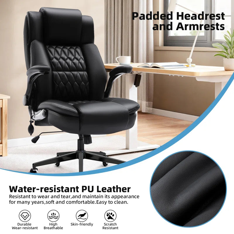 Modern PU Leather Ergonomic Office Chair with Adjustable Lumbar