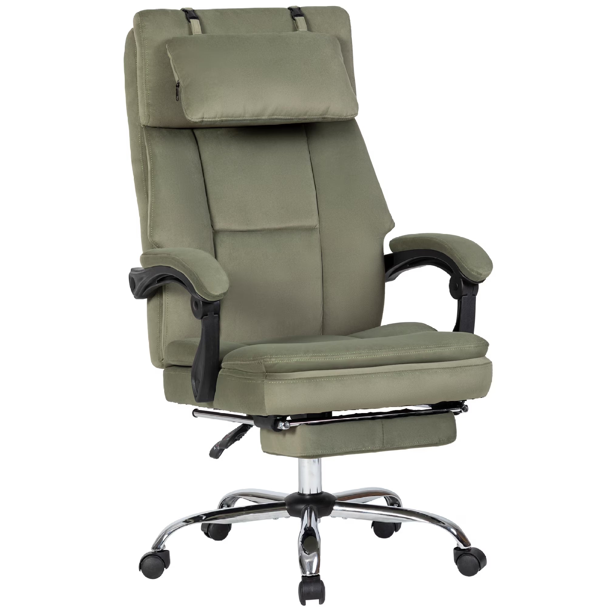 Office Chair, Comfortable Frosted Velvet Chair with Footrest & Removable Headrest, Computer Desk Chair Work Chair