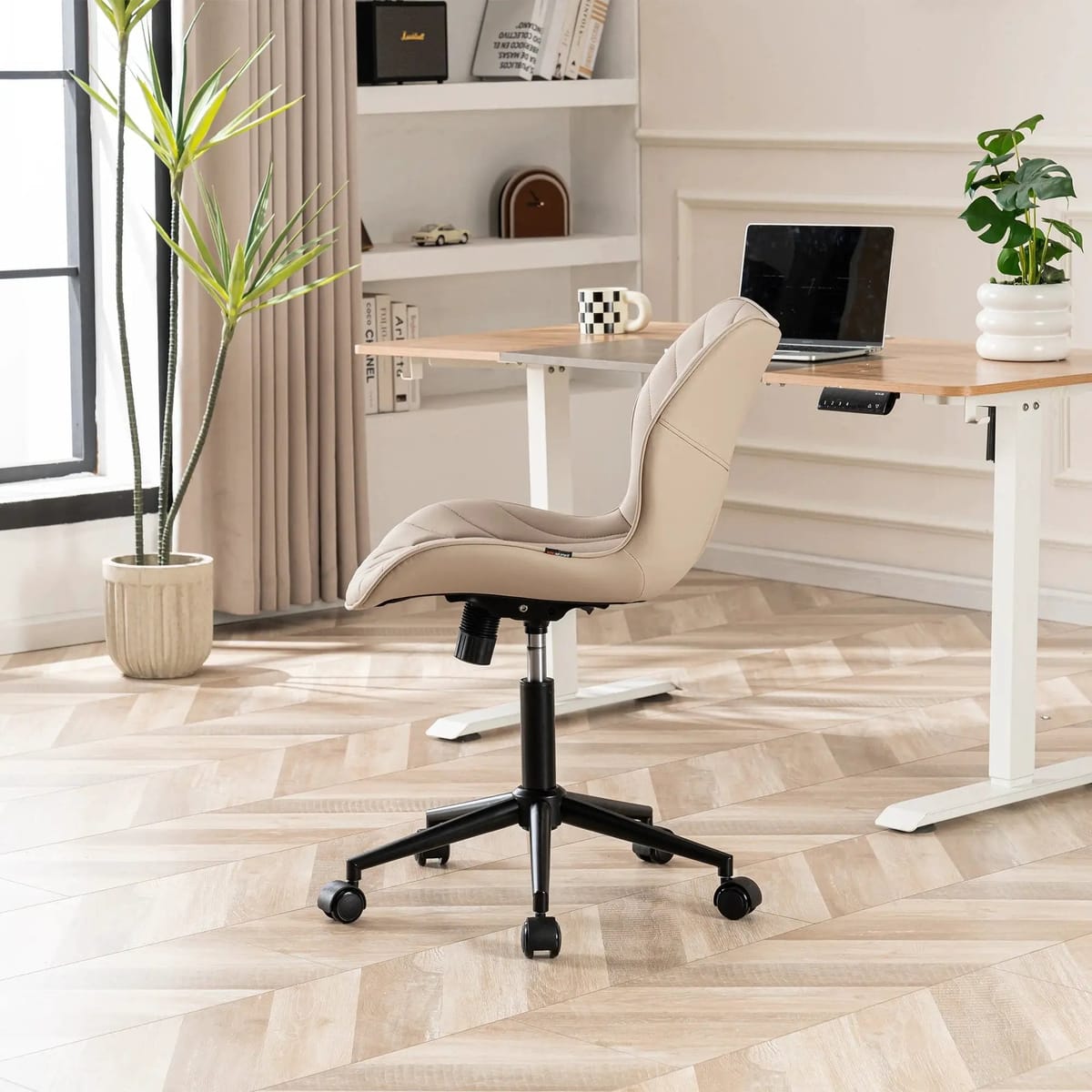 Swivel Armless Desk Chair Office Chairs Makeup Vanity Chair