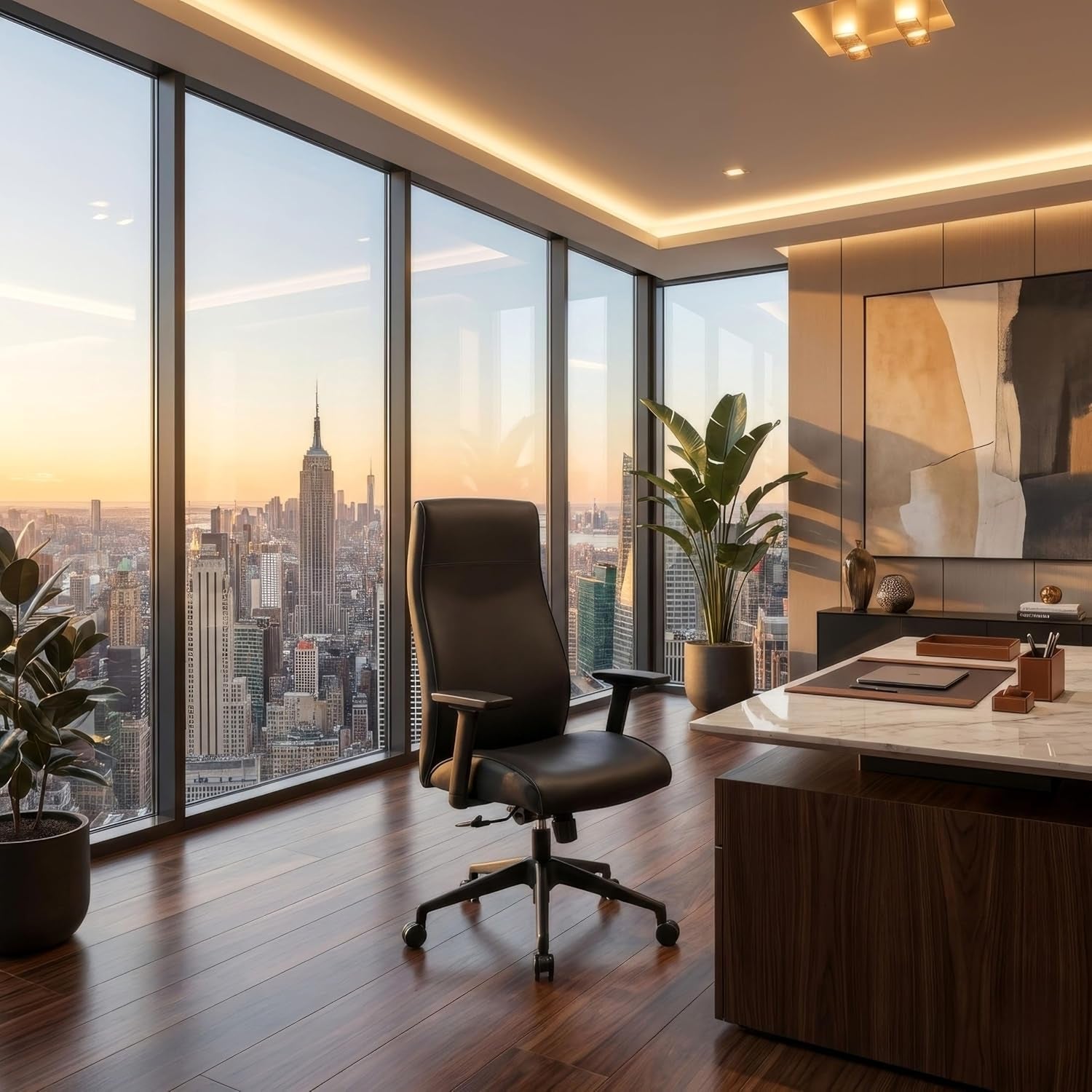 Maxwell Ergonomic Leather Executive Office Chair With Adjustable Height