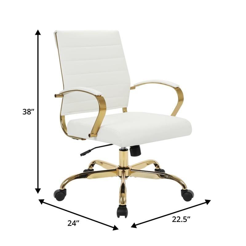 Benmar white leather office chairs, set of 8 – view 11