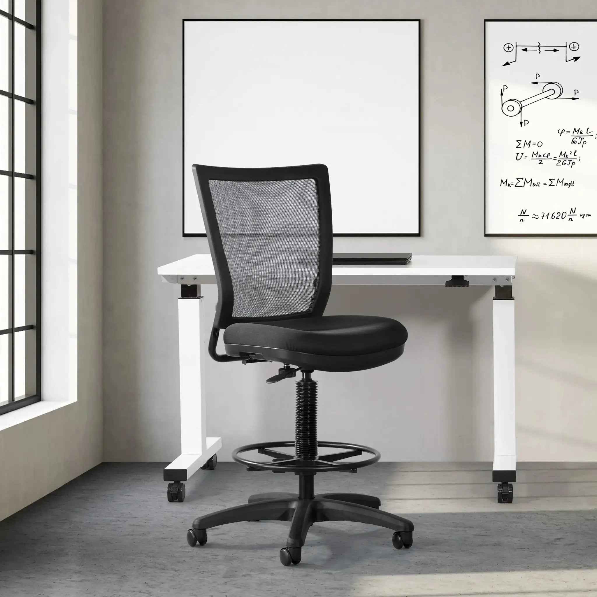 Drafting Chair: Ergonomic Support, Plush Comfort, Breathable Mesh Design