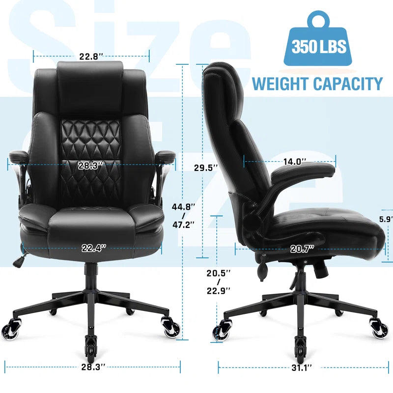 Modern PU Leather Ergonomic Office Chair with Adjustable Lumbar