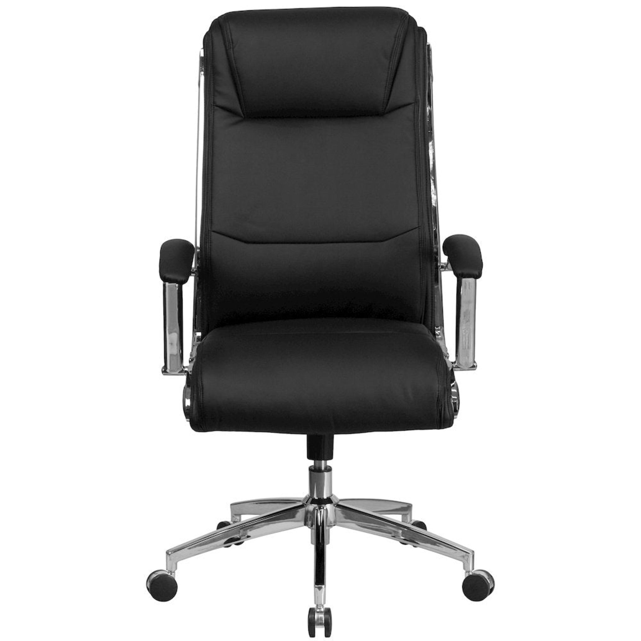 High Back Black LeatherSoft Executive Swivel Office Chair with Chrome Base
