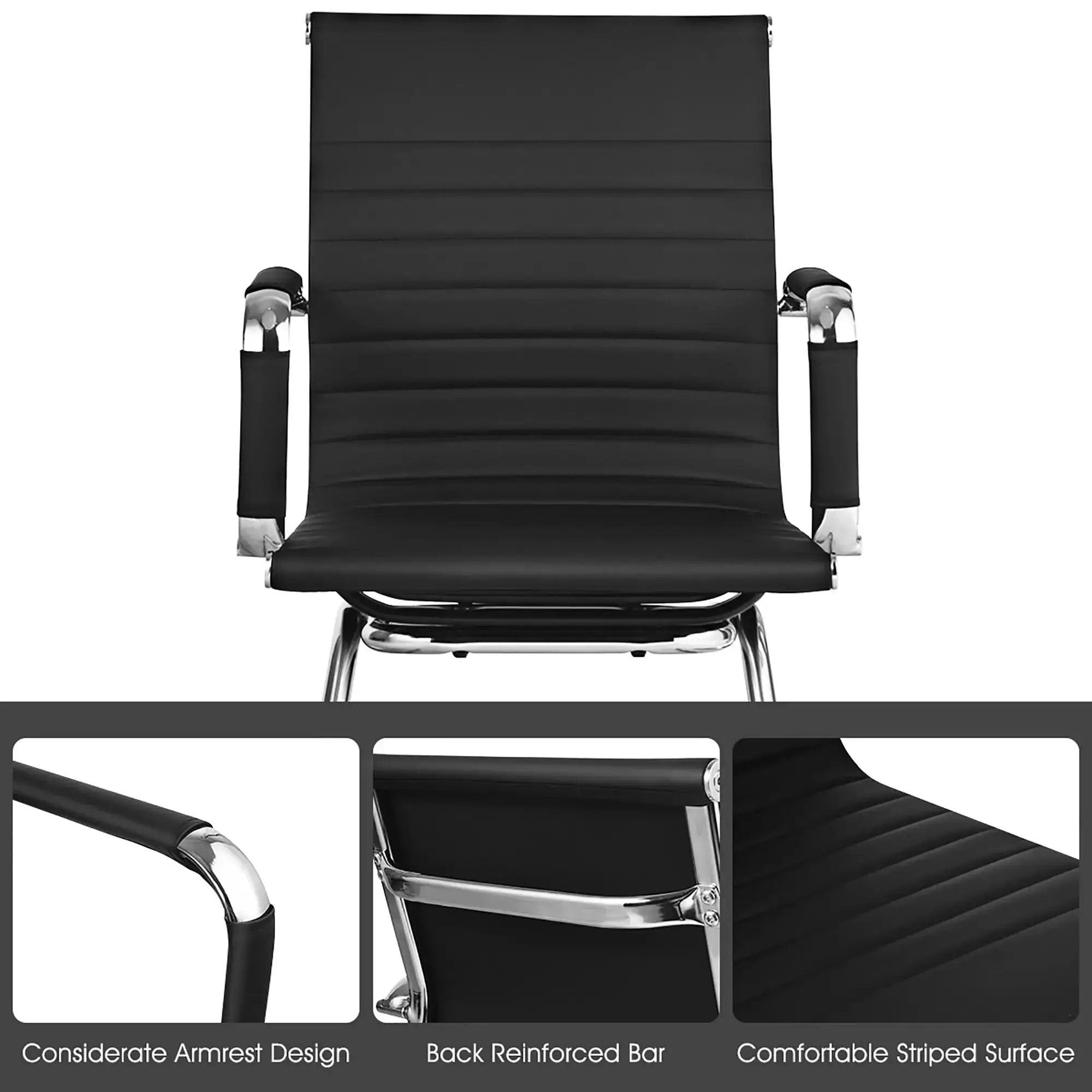 Costway Set of 2 Office Waiting Room Chairs for Reception Conference