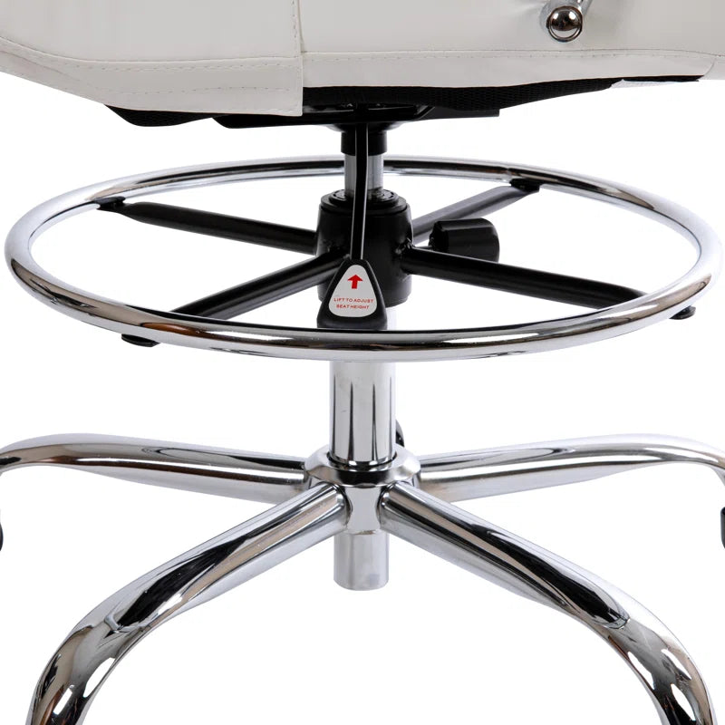 Adjuto Ergonomic Upholstered Mid-Back Swivel Office Chair with Foot Ring