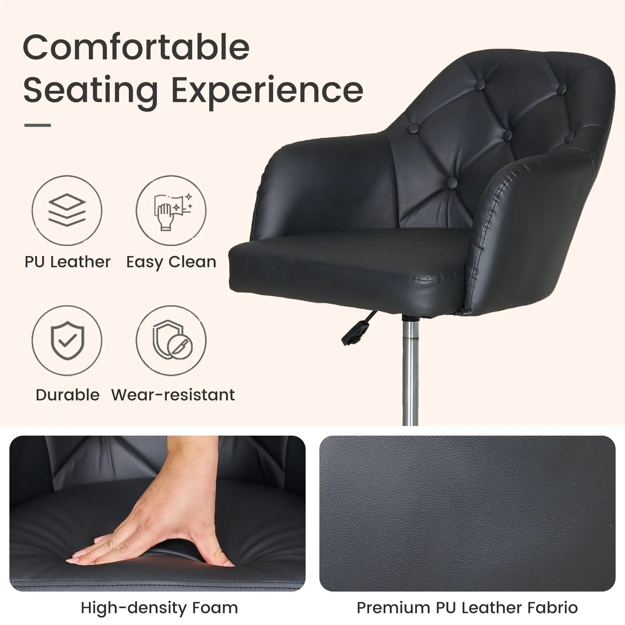 Drafting Chair Swivel Wingback Adjustable Height Office Comfort