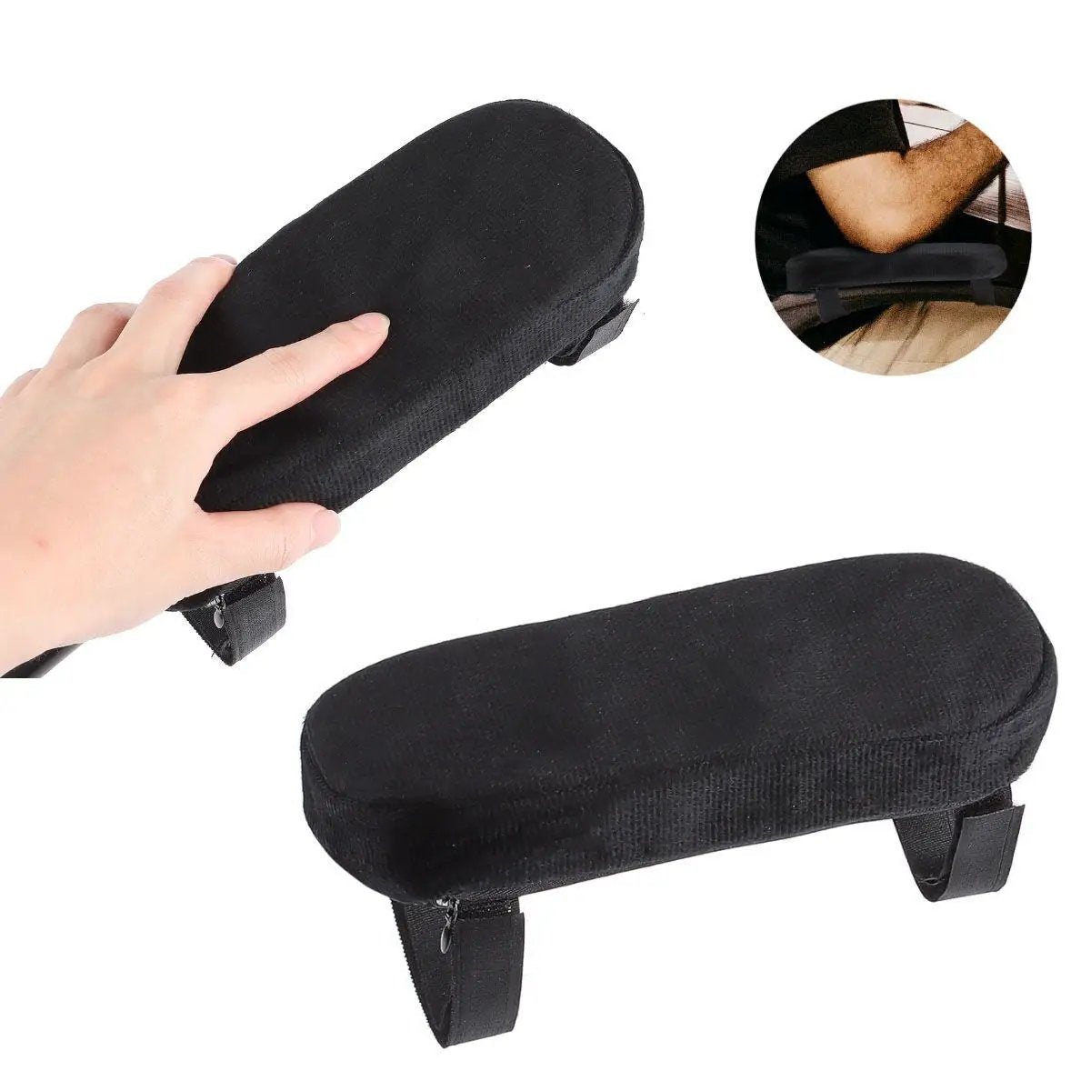 2 Pack Office Chair Armrest Pads Covers Black Arm Rest Covers for Office Chairs