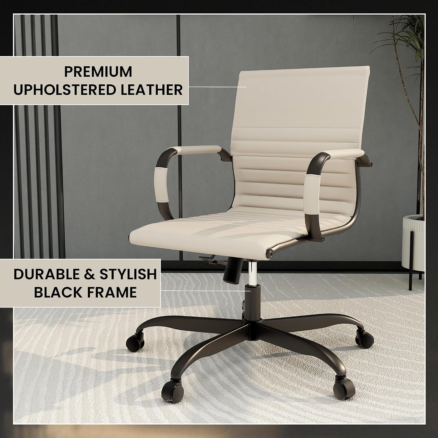 Ergonomic Leather Office Chair With Adjustable Tilt And Swivel Comfort