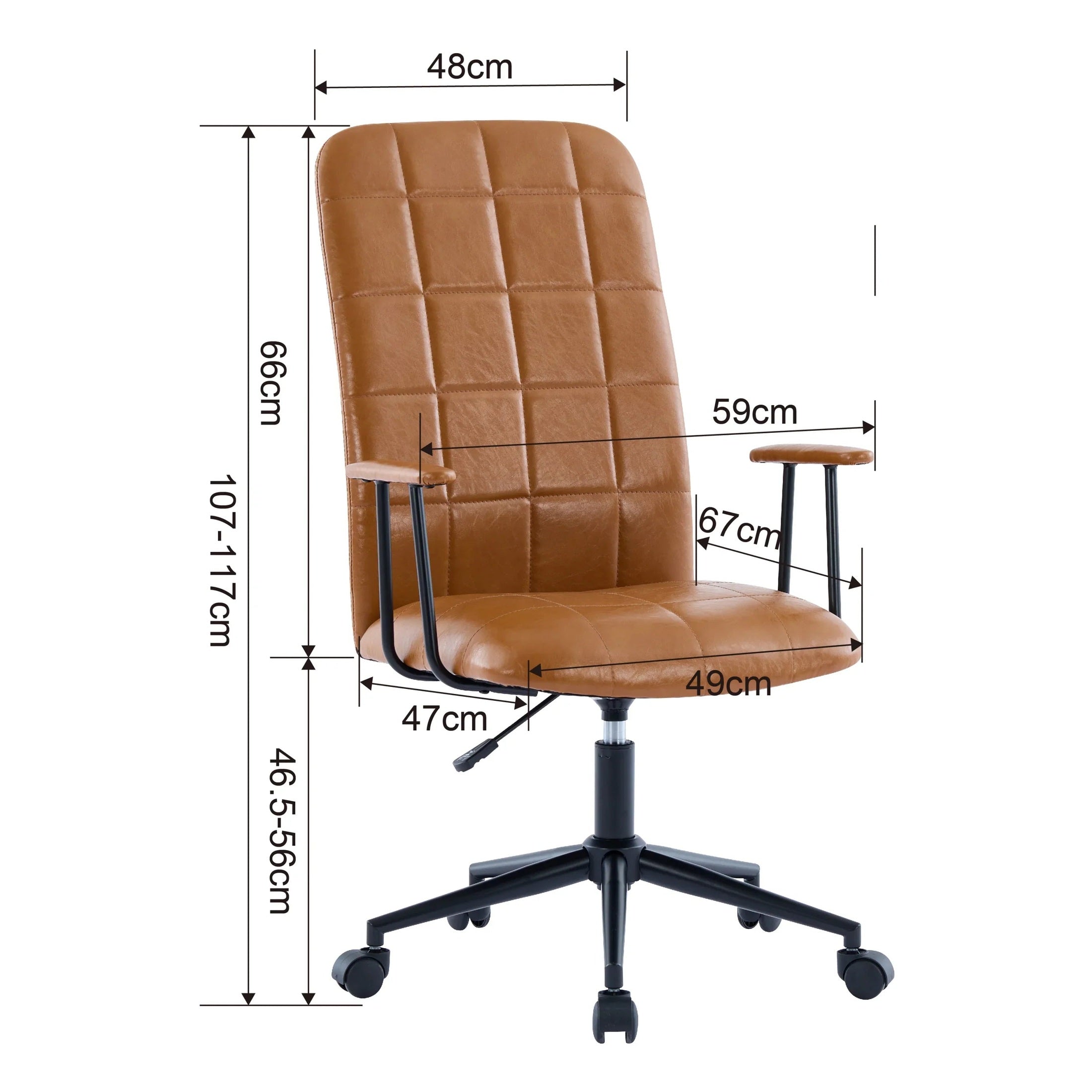 Antique Brown PU Leather Office Chair With Armrest And Gas Lift by Platinum-Level Office Chairs