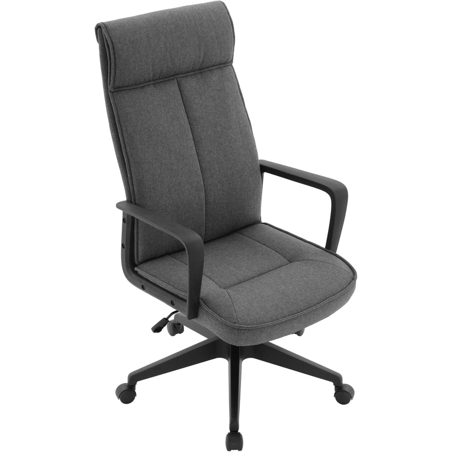 Leisuremod Ergonomic Office Chair High-Back Polyester Adjustable Height Swivel and Tilt with Double Wheel Casters Aiaria Collection in Charcoal