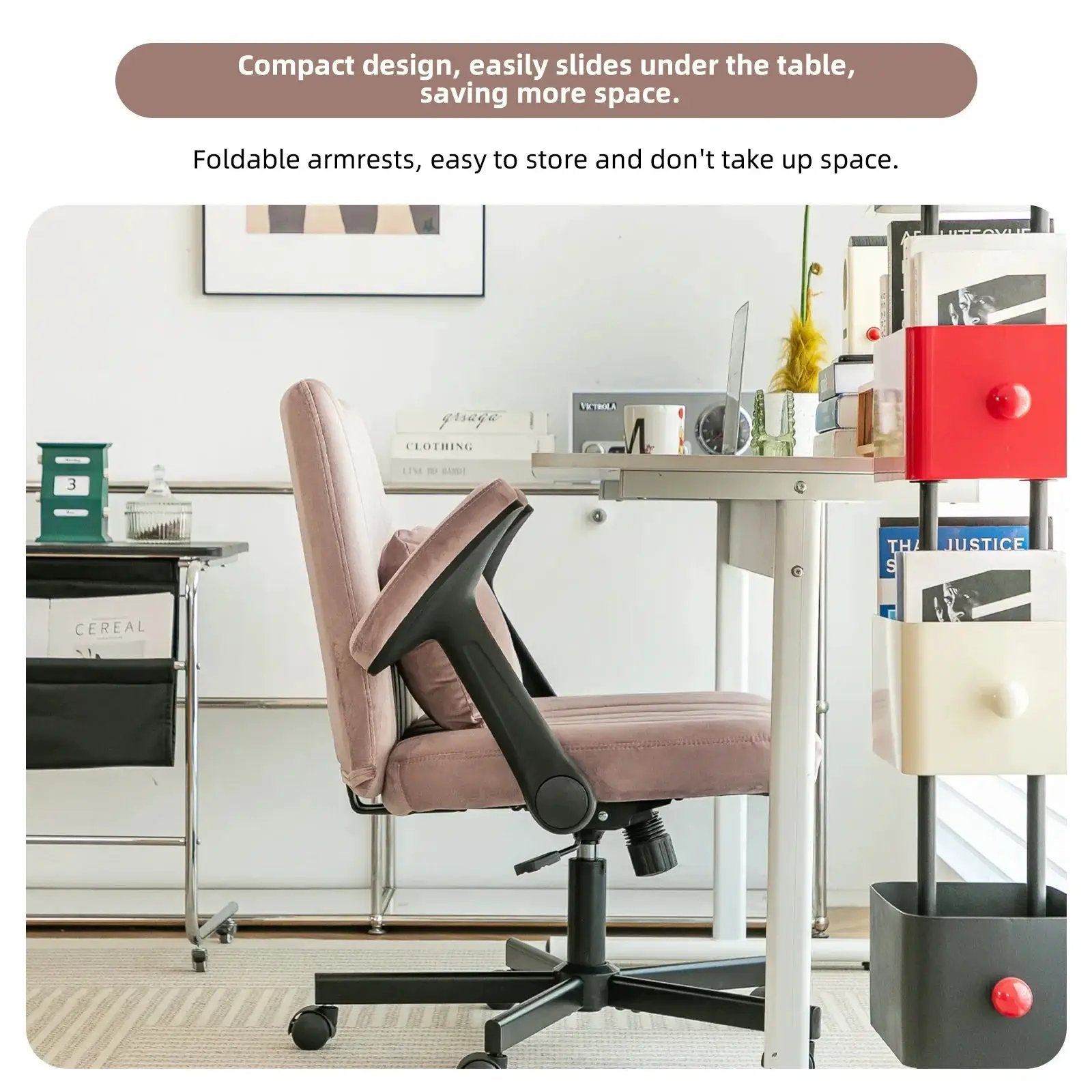 Dark Pink Velvet Criss Cross Armchair With Wheels For Home Office by Platinum-Level Office Chairs