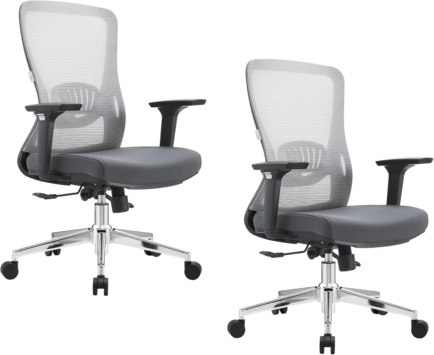 Leisuremod Ergonomic Office Chair Mid-Back Mesh Computer Adjustable Lumbar Support Conference Room Chair with Swivel and Tilt Adorit Series in Grey