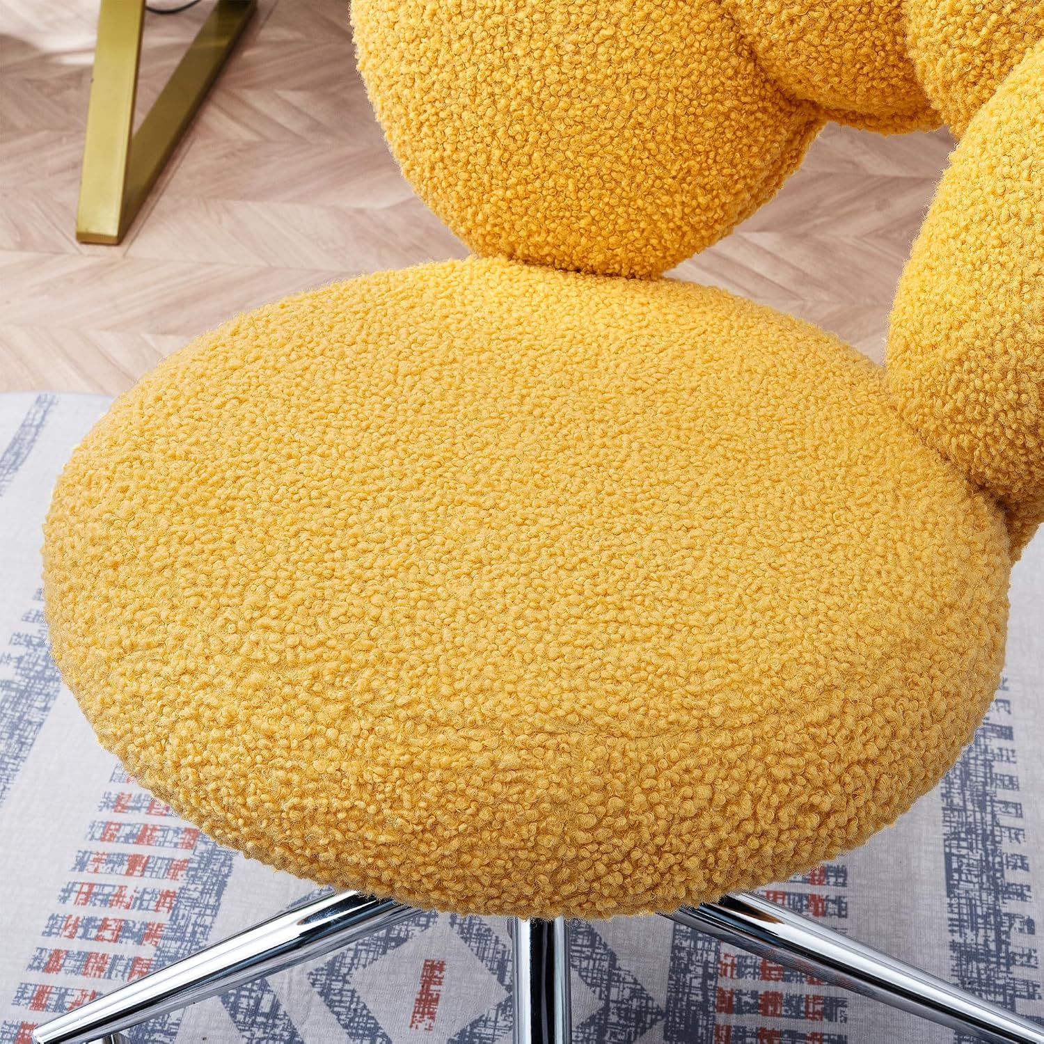 Teddy Fabric Adjustable Swivel Office Chair, Yellow - Platinum-Level Office Chairs