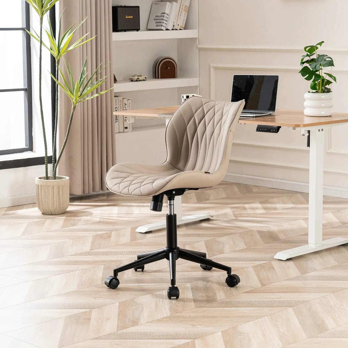 Swivel Armless Desk Chair Office Chairs Makeup Vanity Chair