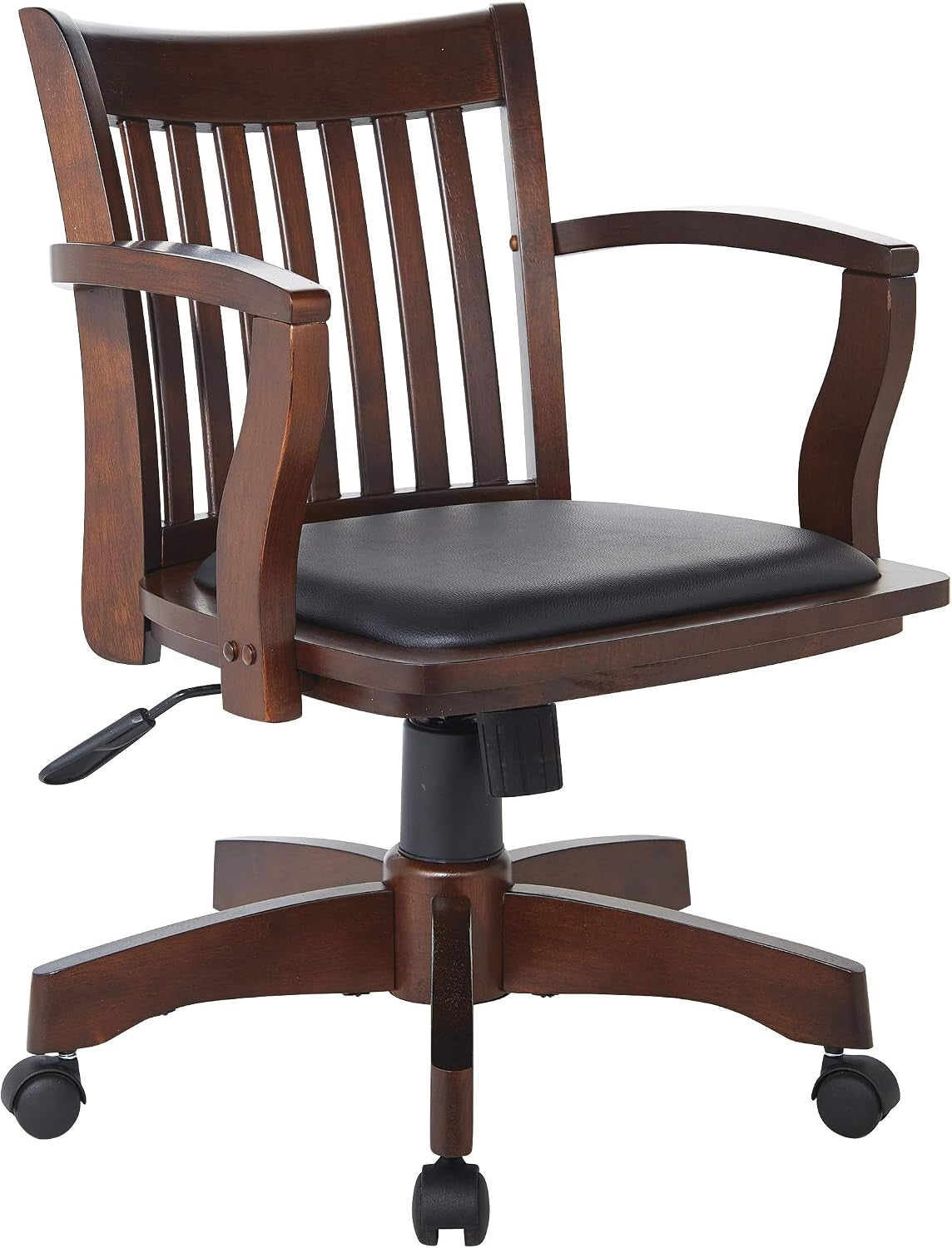 OSP Home Furnishings Deluxe Wood 19Th-Century Banker'S Desk Chair