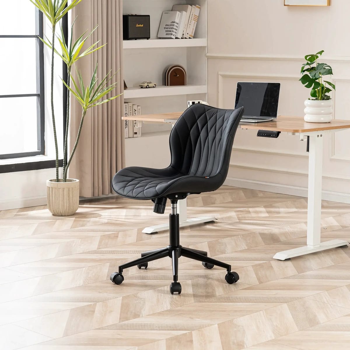 Swivel Armless Desk Chair Office Chairs Makeup Vanity Chair