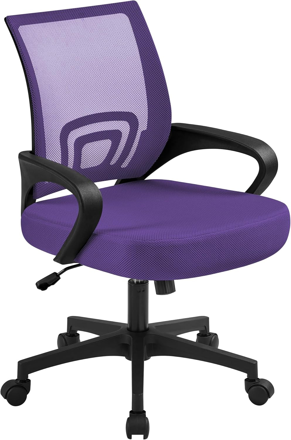 Yaheetech Mid Back Mesh Computer Office Desk Chair Adjustable Swivel, Purple