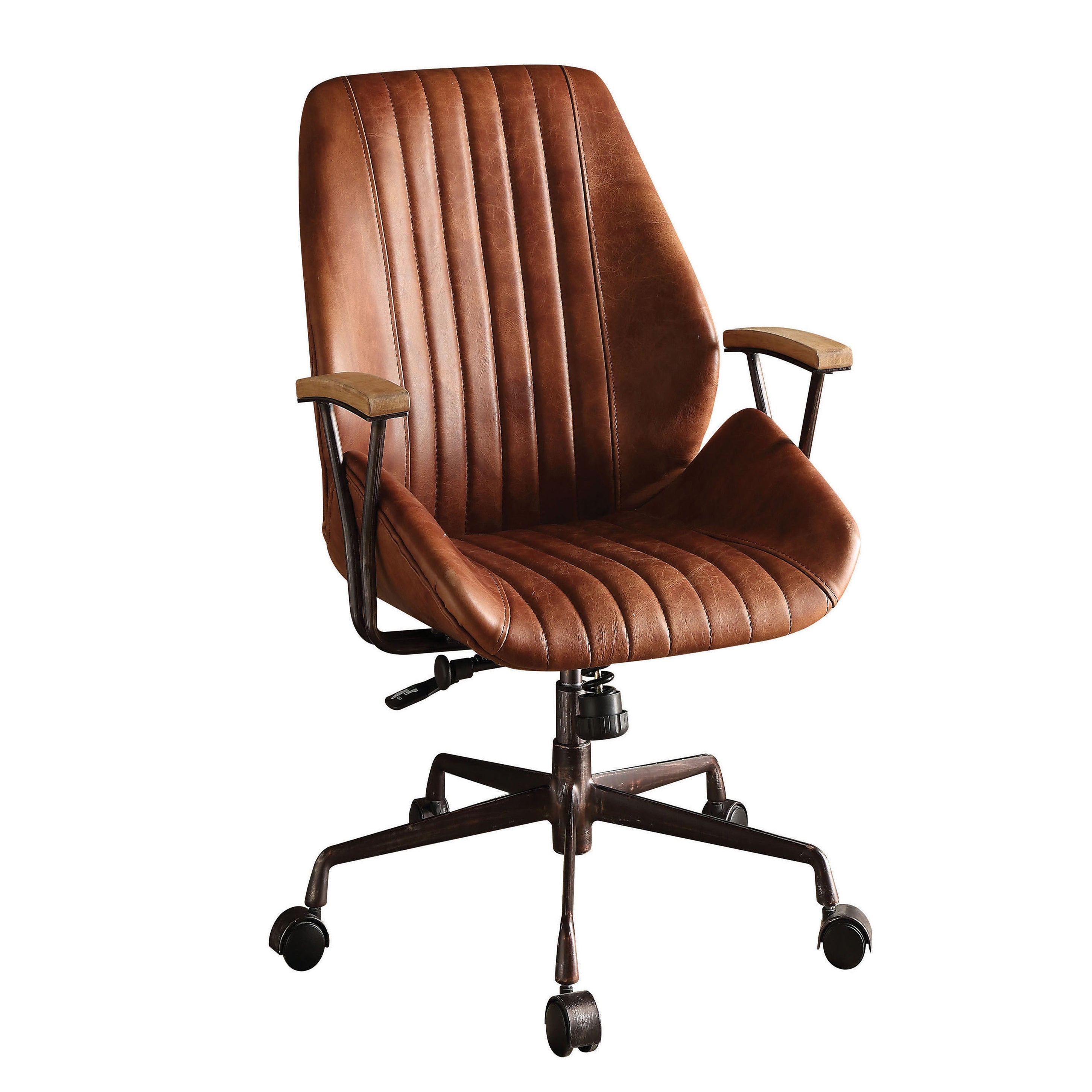 Cocoa Leather Swivel Executive Office Chair - Platinum-Level Office Chairs