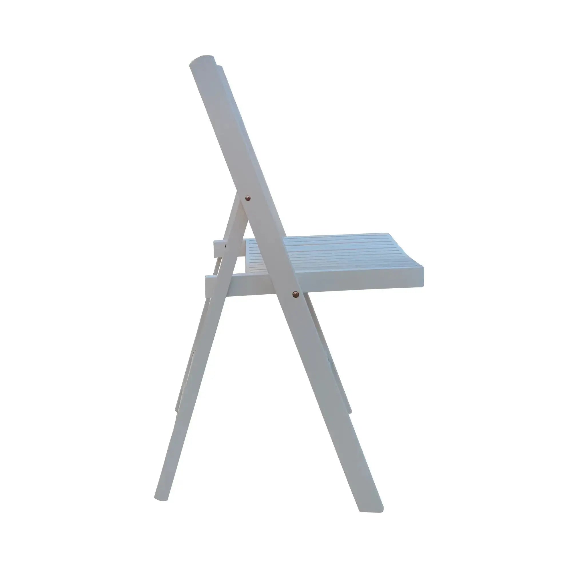 White Solid Wood Folding Chair Set - 4 Pack, Compact & Elegant - Platinum-Level Office Chairs