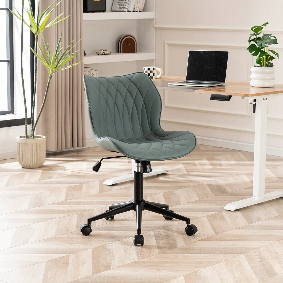 Swivel Armless Desk Chair Office Chairs Makeup Vanity Chair