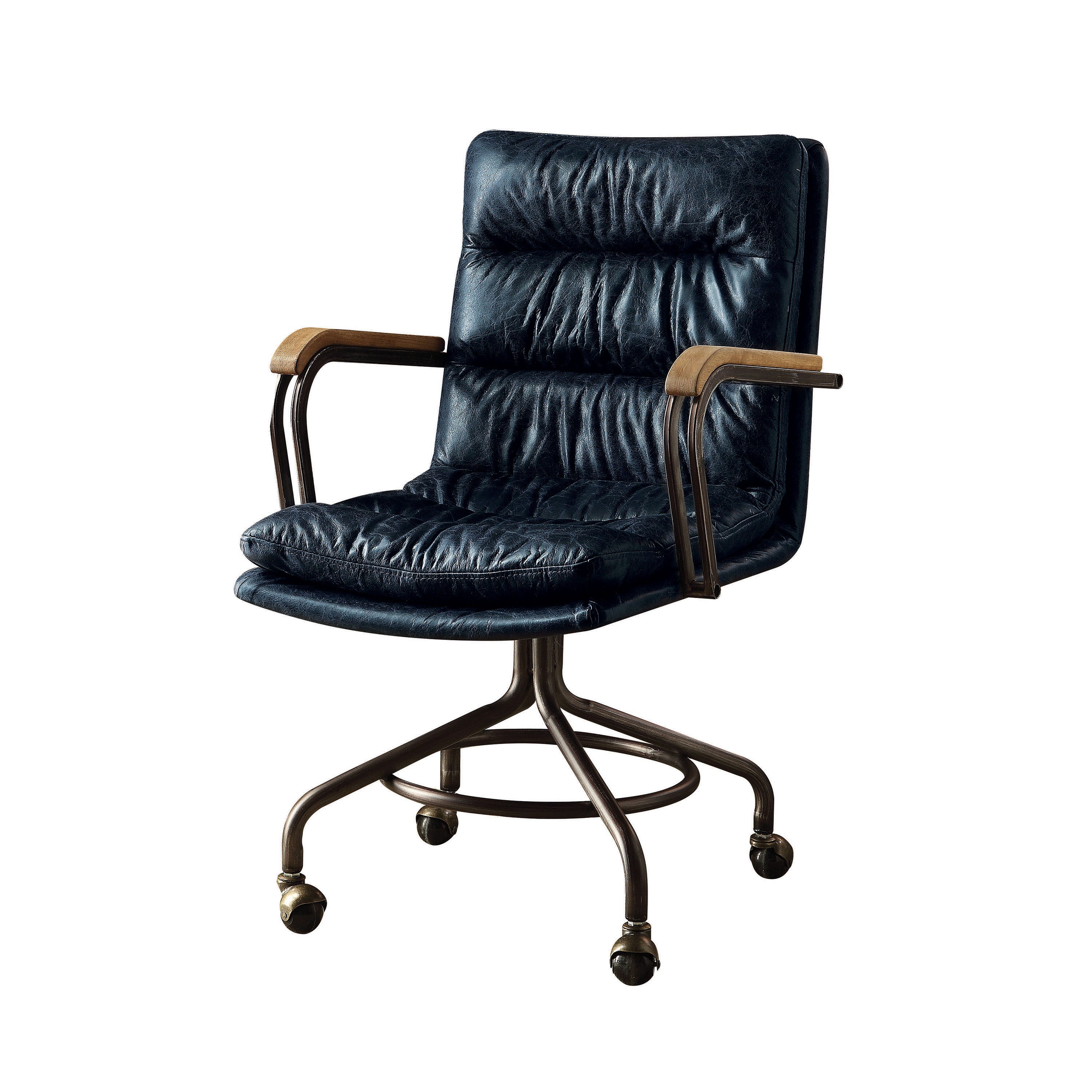 Blue Top Grain Leather Executive Office Chair - Platinum-Level Office Chairs