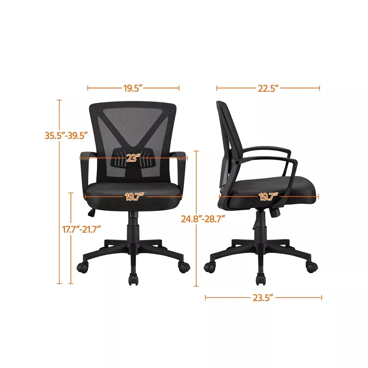 Yaheetech Office Desk Chair Computer Task Chair with Lumbar Support and Armrest
