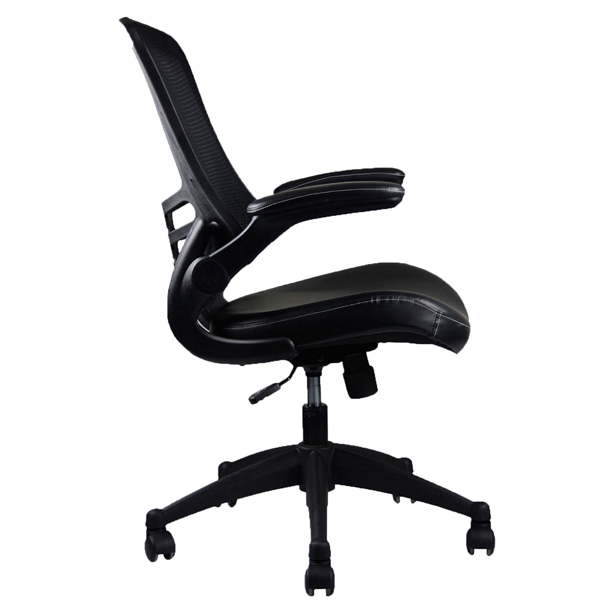 Techni Mobili mesh mid-back office chair, black, armrest detail